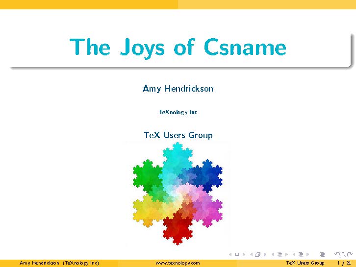 Image of cover
	       of Slides for TeX Users Group Talk. Click for full pdf
	       of description of innovative macro writing tools.